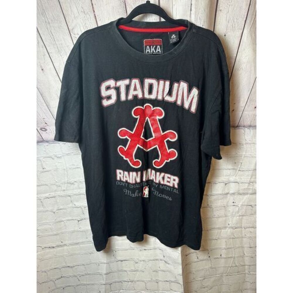 AKA Stadium Run Walker‎ Black Athletic T-Shirt with Red Logo Large
